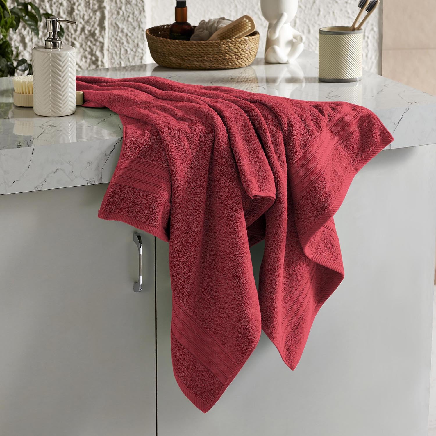 Layers 100% Cotton Bath Towels - Soft & Absorbent -12