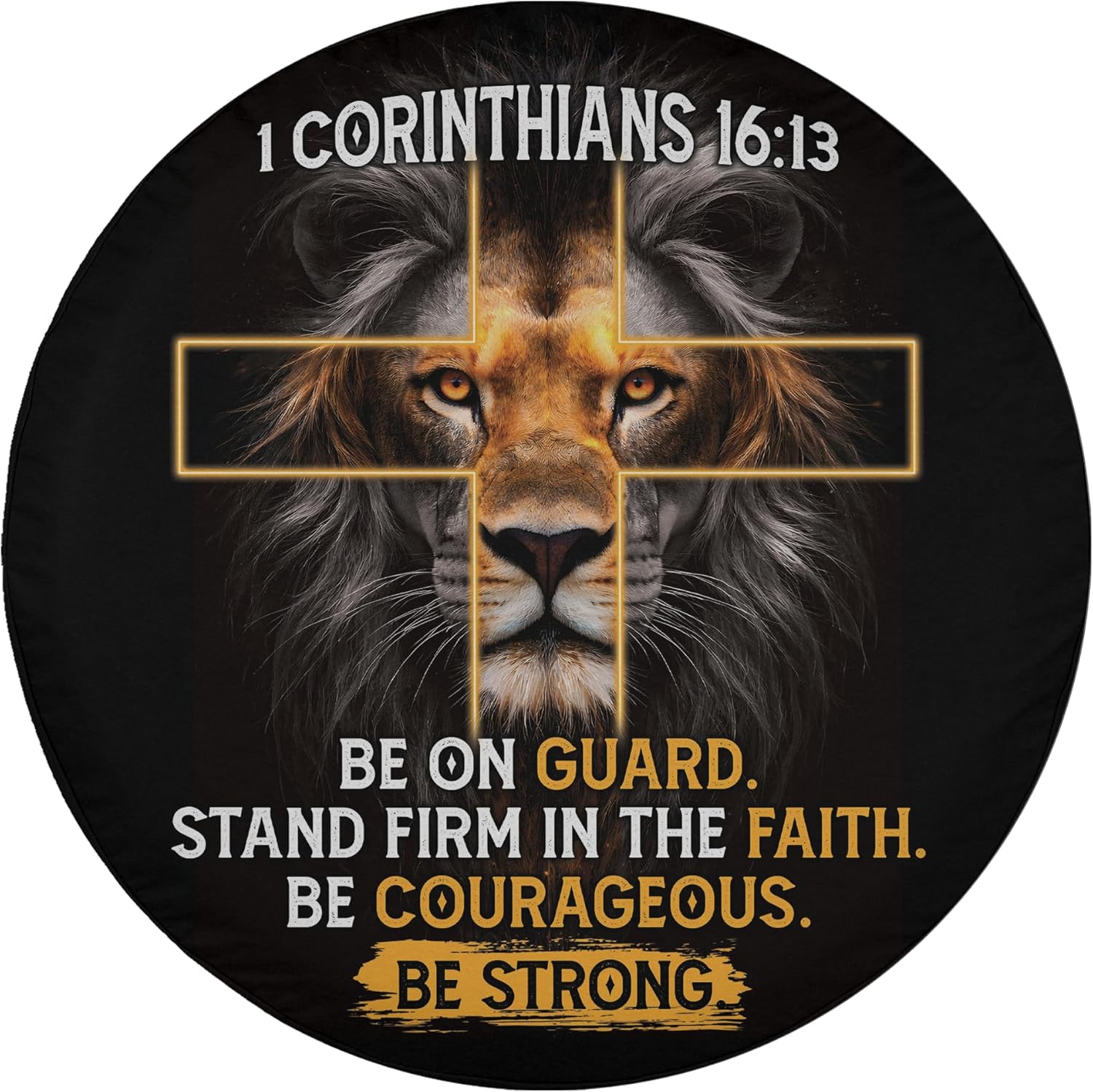 ThangPham Shop Christian Lion Spare Tire Cover with/Without Backup Camera Hole – Christian Spare Tire Cover, Lion Design Tire Cover