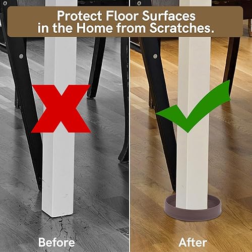 Miniatura 5 de Comforing 4 almohadillas antideslizantes de goma para pies de muebles, cama, sofás, tapones, protectores de suelo (redondos, 2 pulgadas)