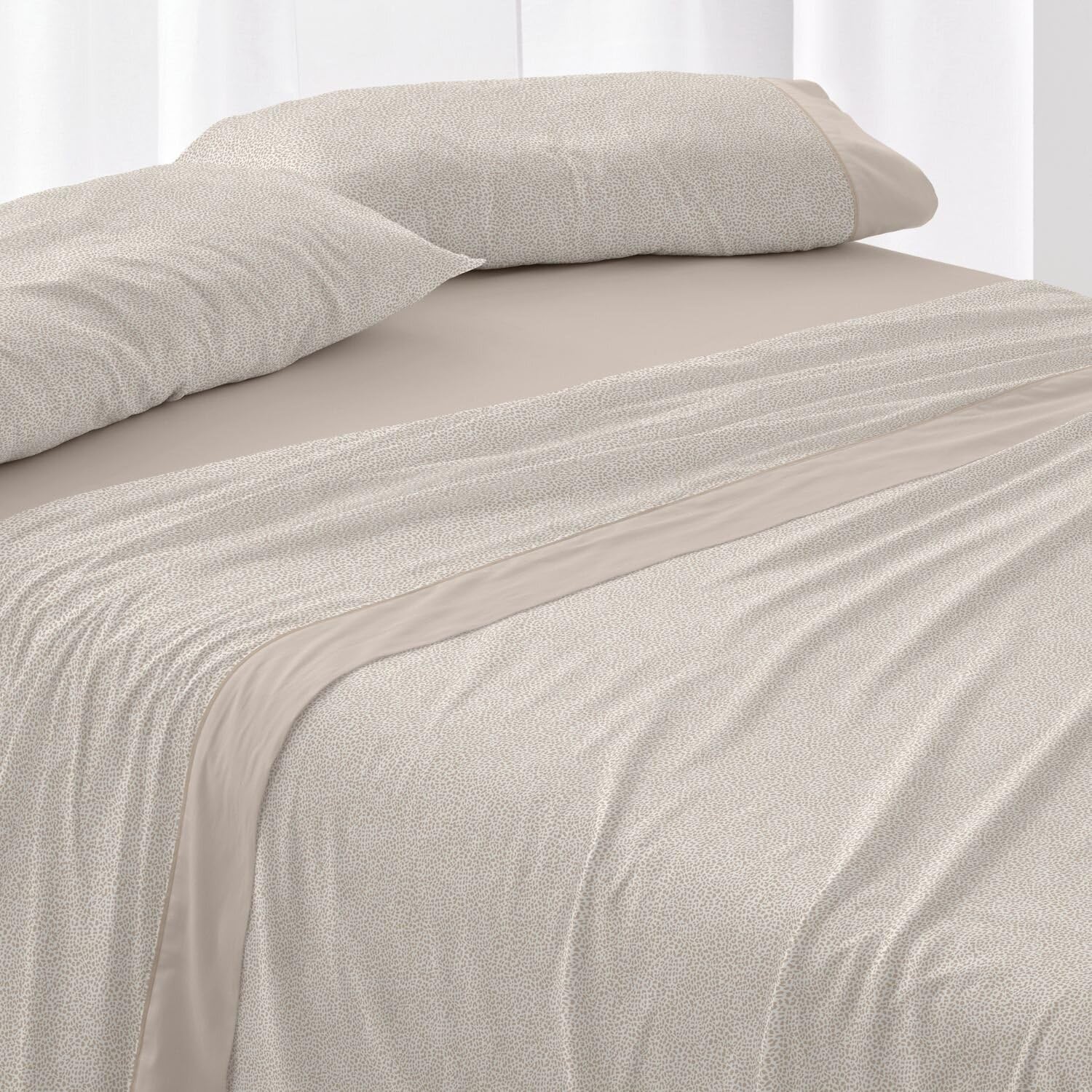 Burrito Blanco | Juego de sábanas | Cama de 150 a 160cm. (+Medidas Disponibles) | Diseño 047 | Color Arena (150-160x190/200cm.)