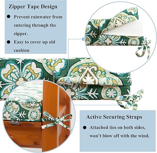 Miniatura 4 de Fundas de cojín para exteriores, 42 x 18 x 3 pulgadas, sin relleno. Fundas de cojín de repuesto para muebles de exterior, resistentes al agua,