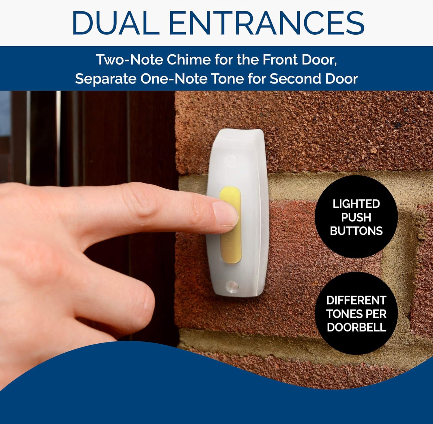 Broan BK125LWH Builder Chimes Kit with Two Lighted Pushbuttons, White : Sports & Outdoors