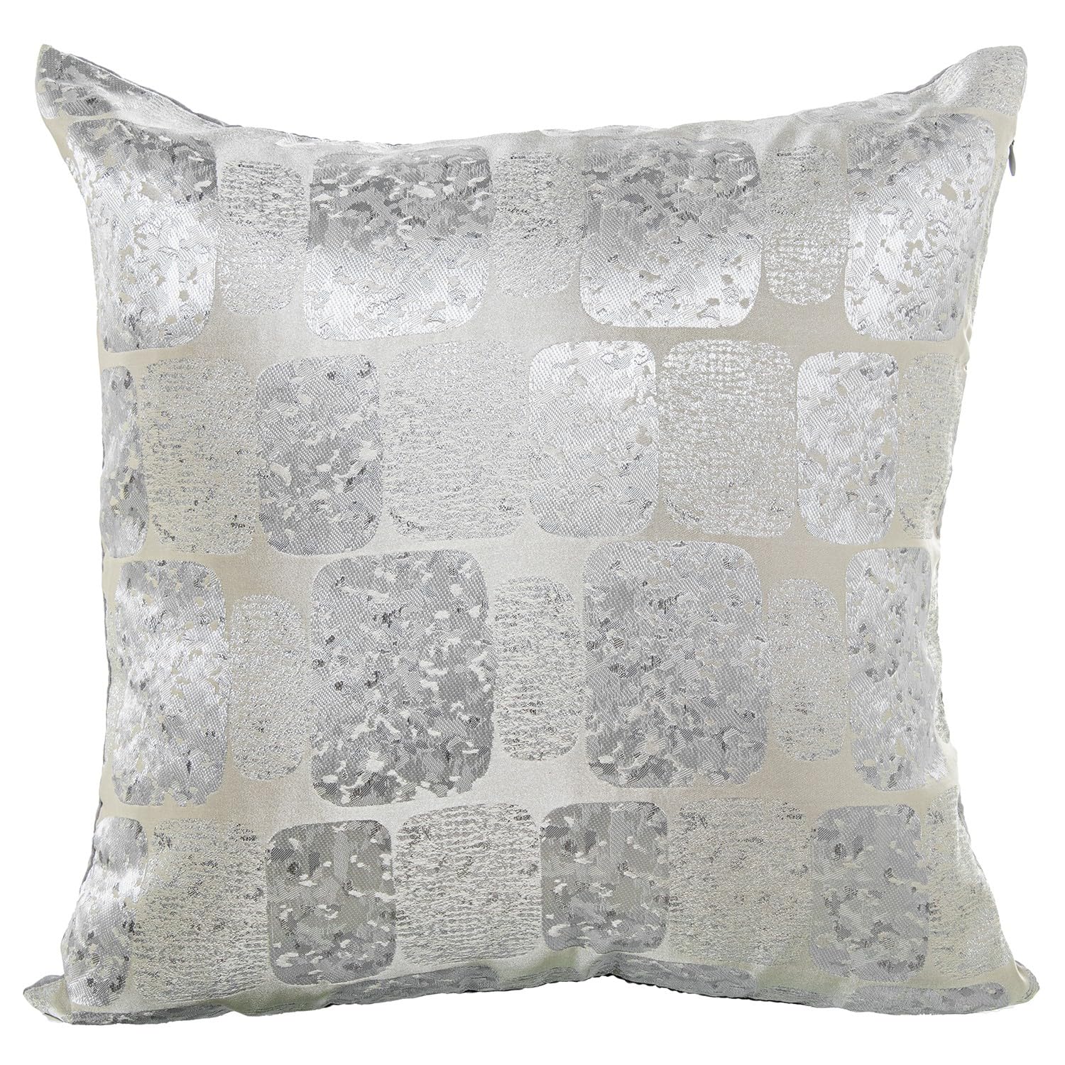 Coussin en polyester gris 45x45 cm DRW avec fermeture éclair pour canapé