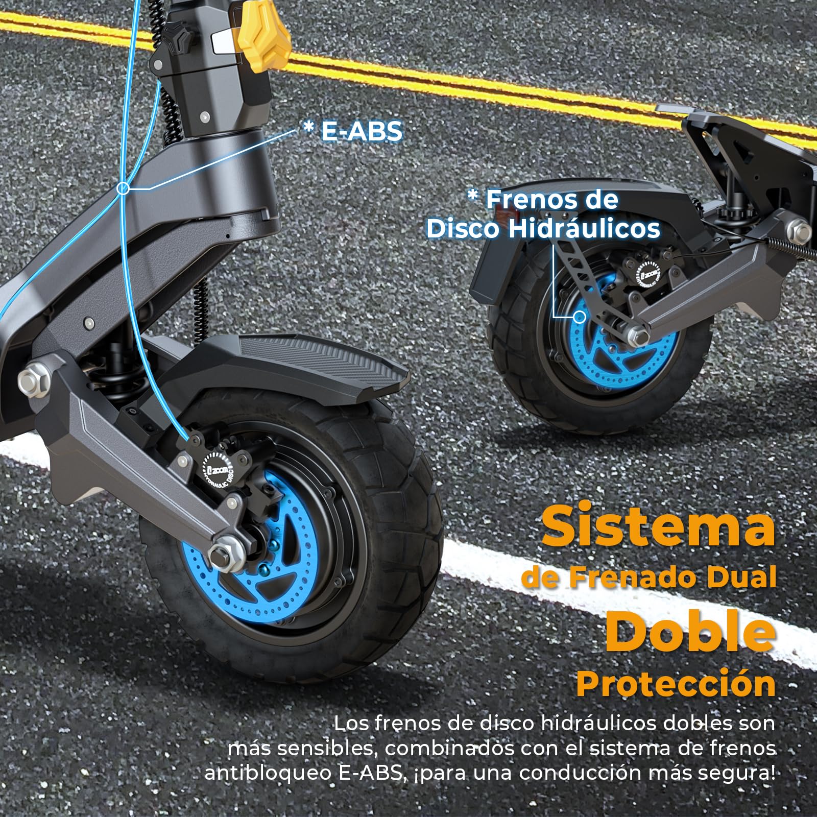 Patinete Eléctrico Adultos Ausom DT2 Pro, Batería 23,4 Ah 52 V, Autonomía 100-115KM, Ruedas 10x3.0 Todoterreno, Plegable Scooter Electrico