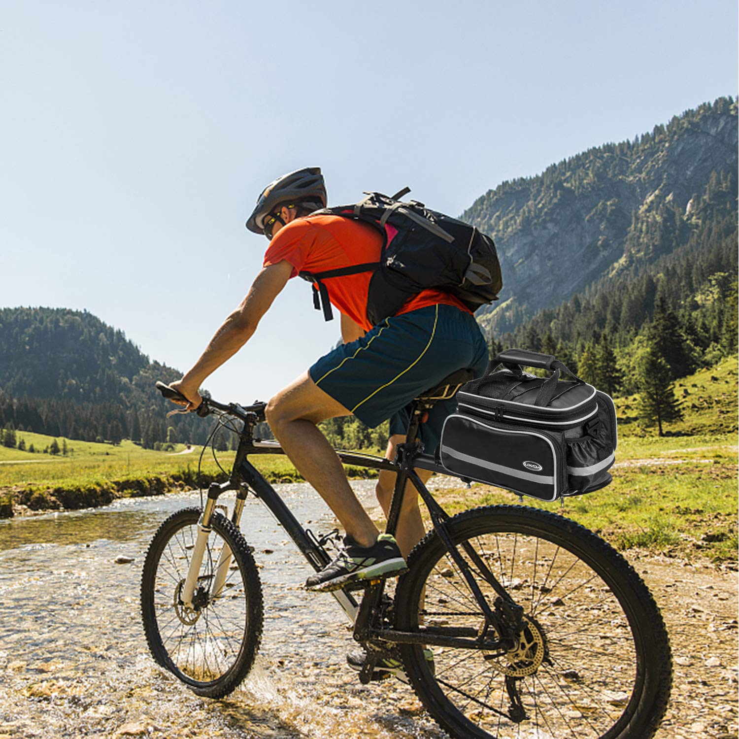 Lixada Étanche Vélo Sac de Siège Arrière Vélo Vélo Tronc Sac Vélo Sacoche Sac à Bandoulière avec Housse de Pluie