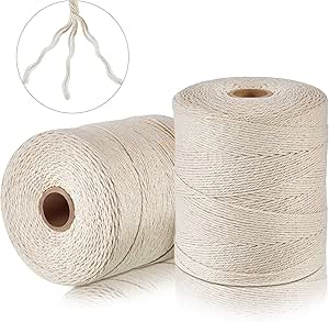 2 Pcs Butchers Cooking Twine 3Ply 500m/1640FT 1mm Thick Feet Food Safe ...