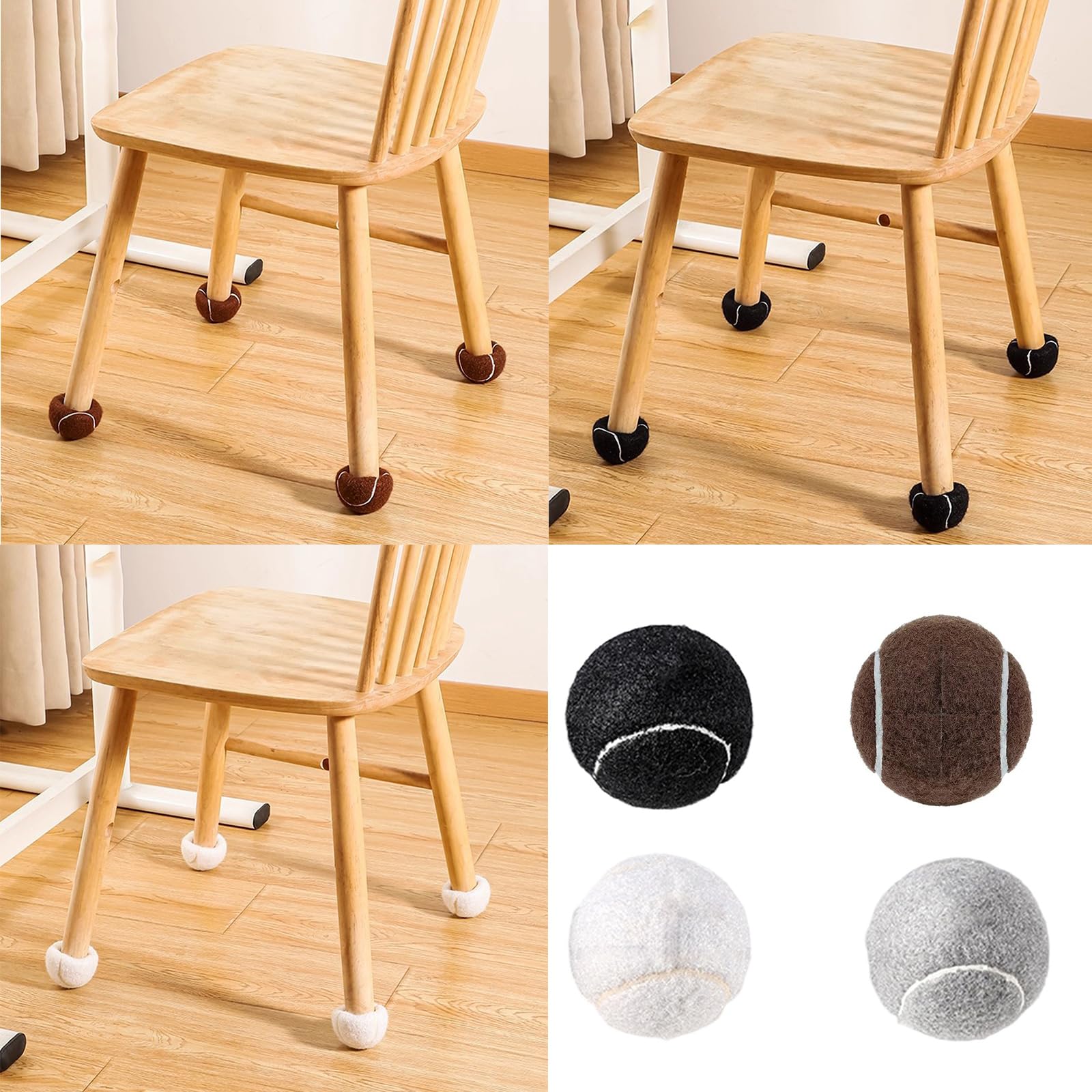 16 deslizadores de patas multiusos para oficina y hogar, configuración simple, antideslizante, protector de suelo para patas de silla, reducción de ruido, almohadillas de fieltro para suelos