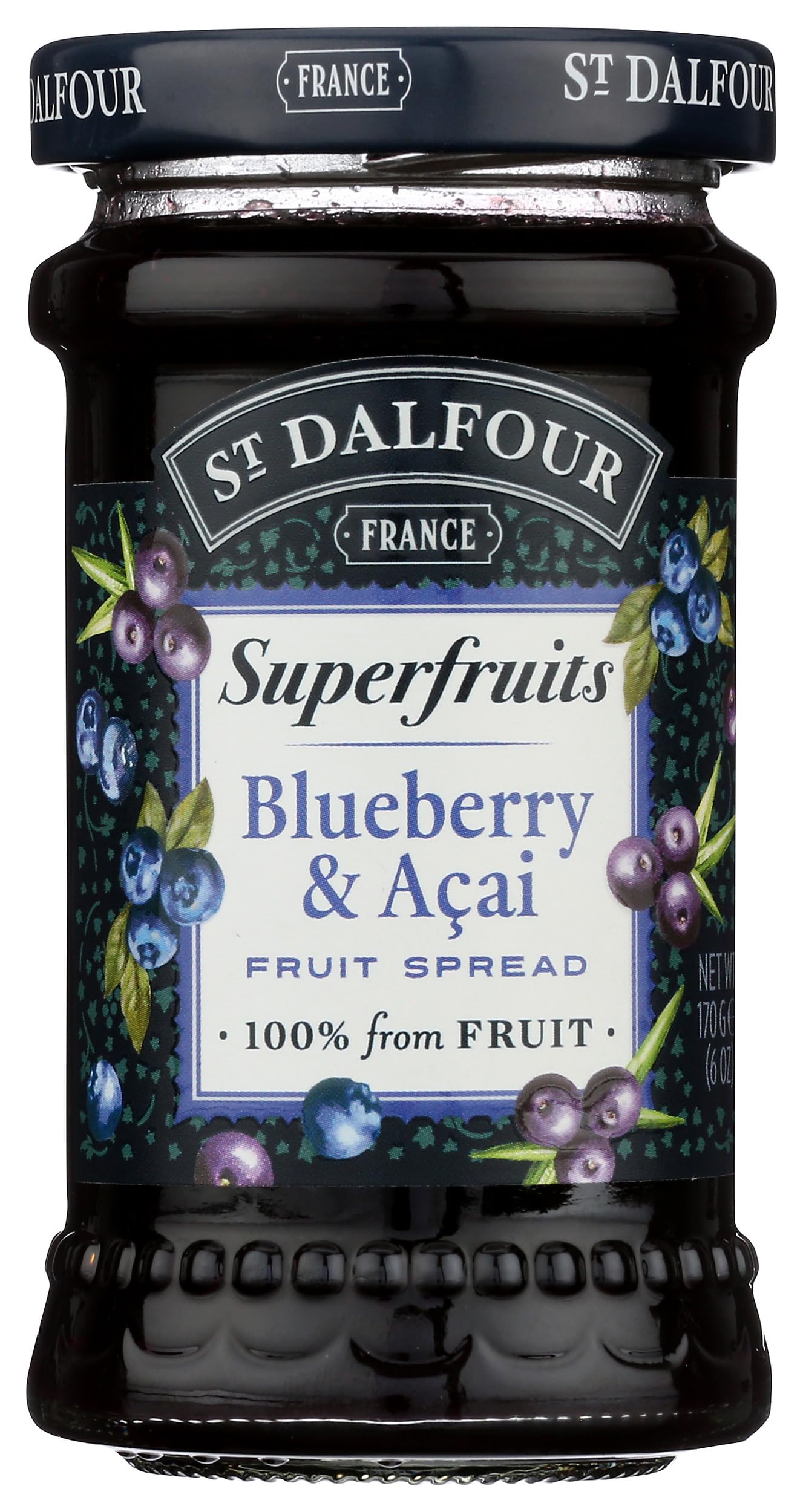 ST DALFOUR Blueberry & Acai Superfruits Spread, 6 OZ