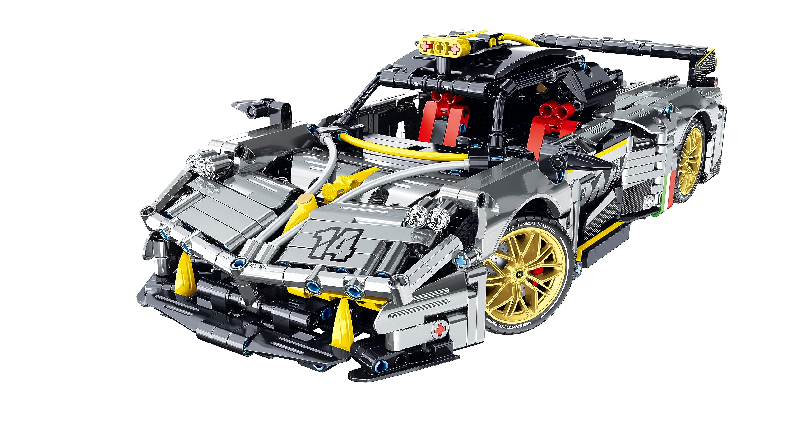 iM.Master - Grauer Supercar Sportwagen Modell Technic - Realistische Replik - Klemmbausteine für Erwachsene und Kinder - 1237 Teile 1:14 - STEM Lernspielzeug - Modell zum Bauen