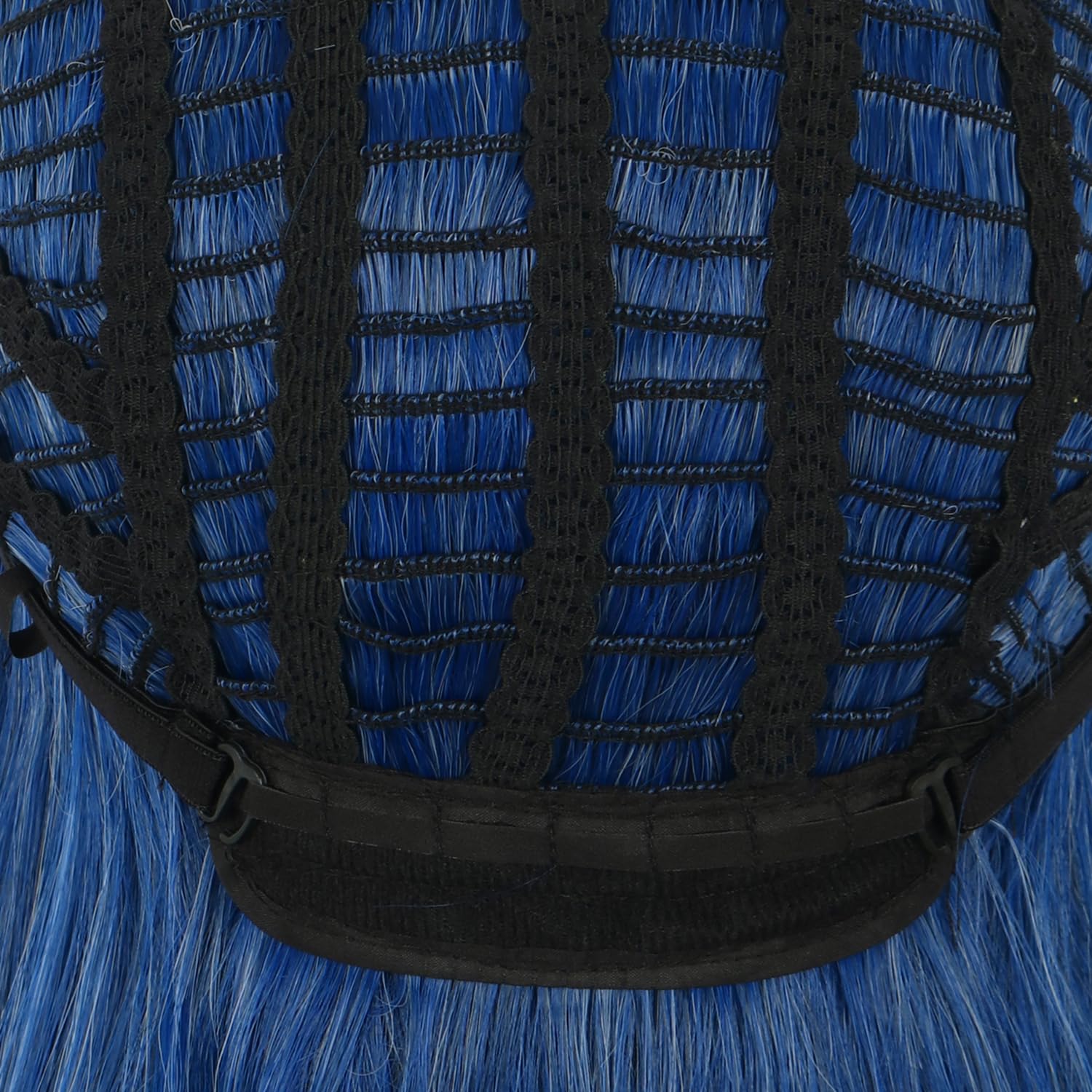 karlery Women Adult Long Straight Blue Wig with Bangs Halloween Cosplay Party Costume Wig - Image 8