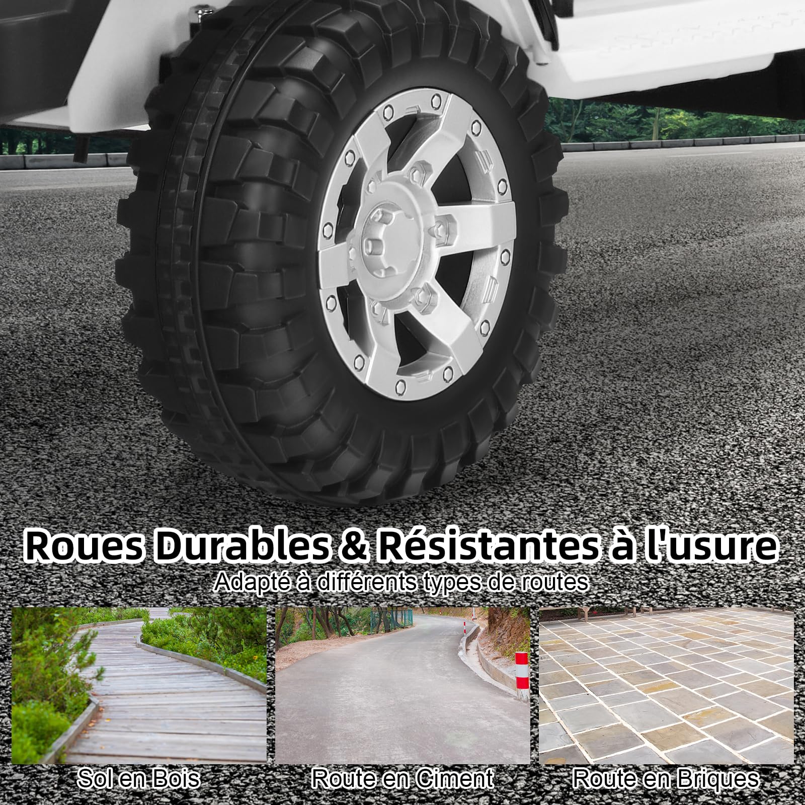 GOPLUS 12 V Voiture Electrique Enfant 2 Places avec Télécommande 2,4 G,Quad 4x4 Electrique Enfants avec LED, Musique Klaxon, MP3, 2 Vitesses 1,6-8 km/h,Charge 50KG, pour Enfant 3 Ans+ (Blanc)
