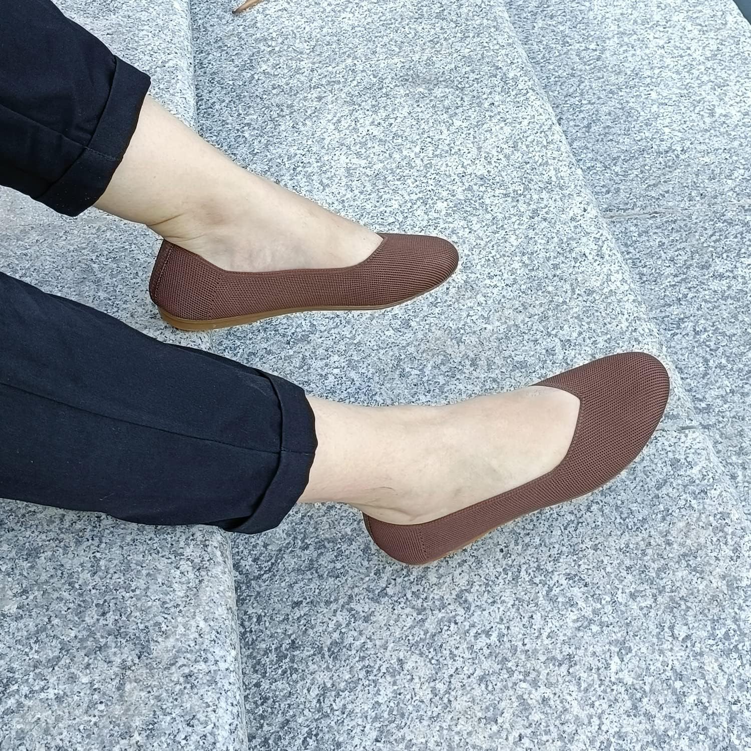 Women's Ballet Flat Dressy Casual Knit Shoes Round Toe Women Mesh Flats - Image 6