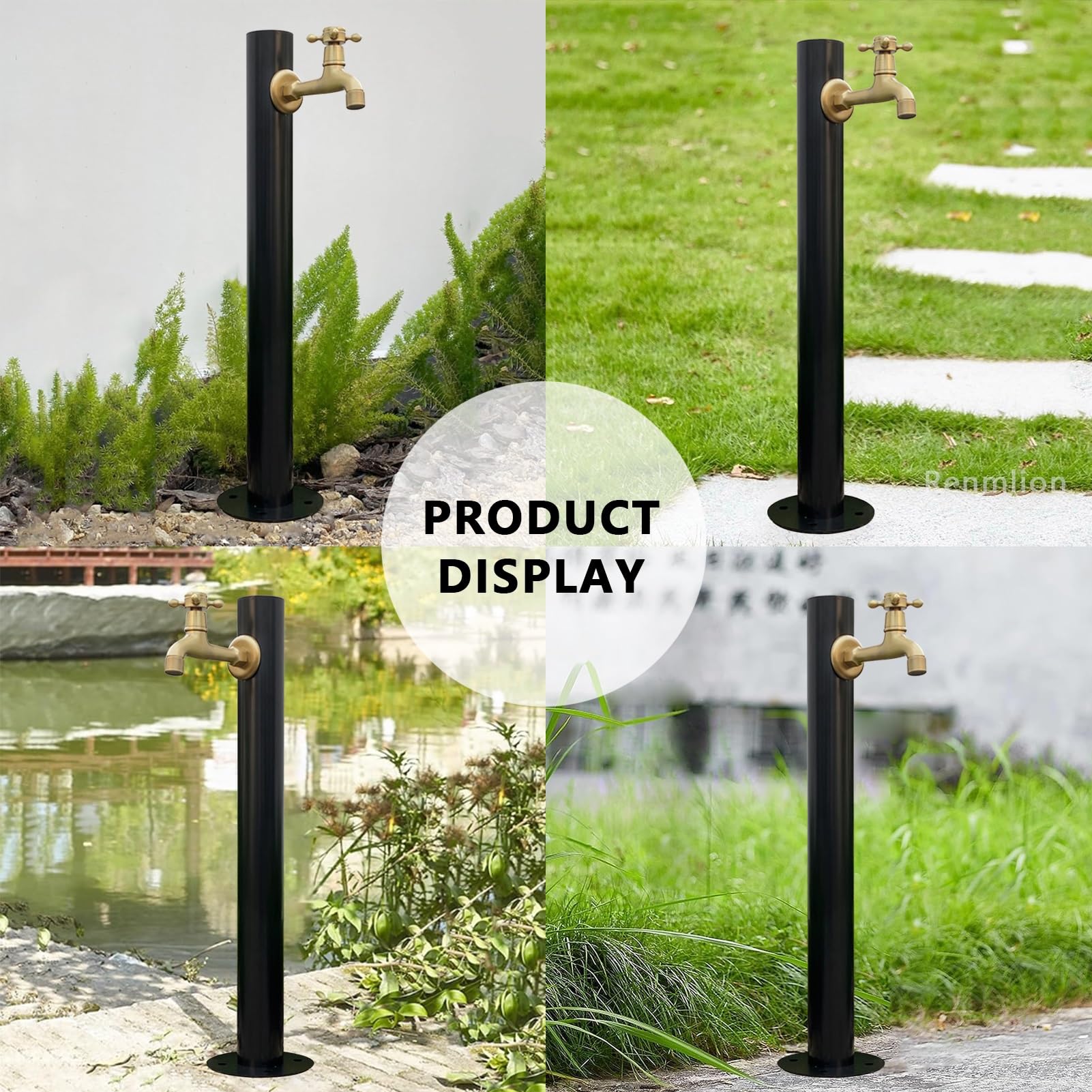 Rubinetto dell'acqua da giardino con supporto per tubo autoportante per irrigazione esterna e irrigazione
