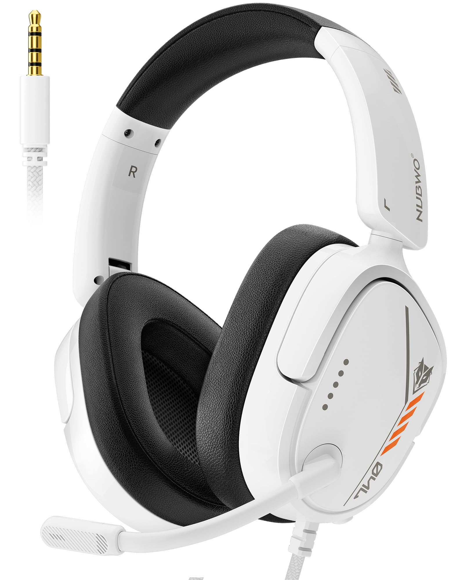 NUBWO HG04L Cuffie Gaming per PS5/PS4, Xbox Series X|S/Xbox One, Switch - Leggere 250g, Microfono Unidirezionale Clear, Paraorecchie in Memory Foam Morbido, Jack da 3,5mm per Gaming e Lavoro