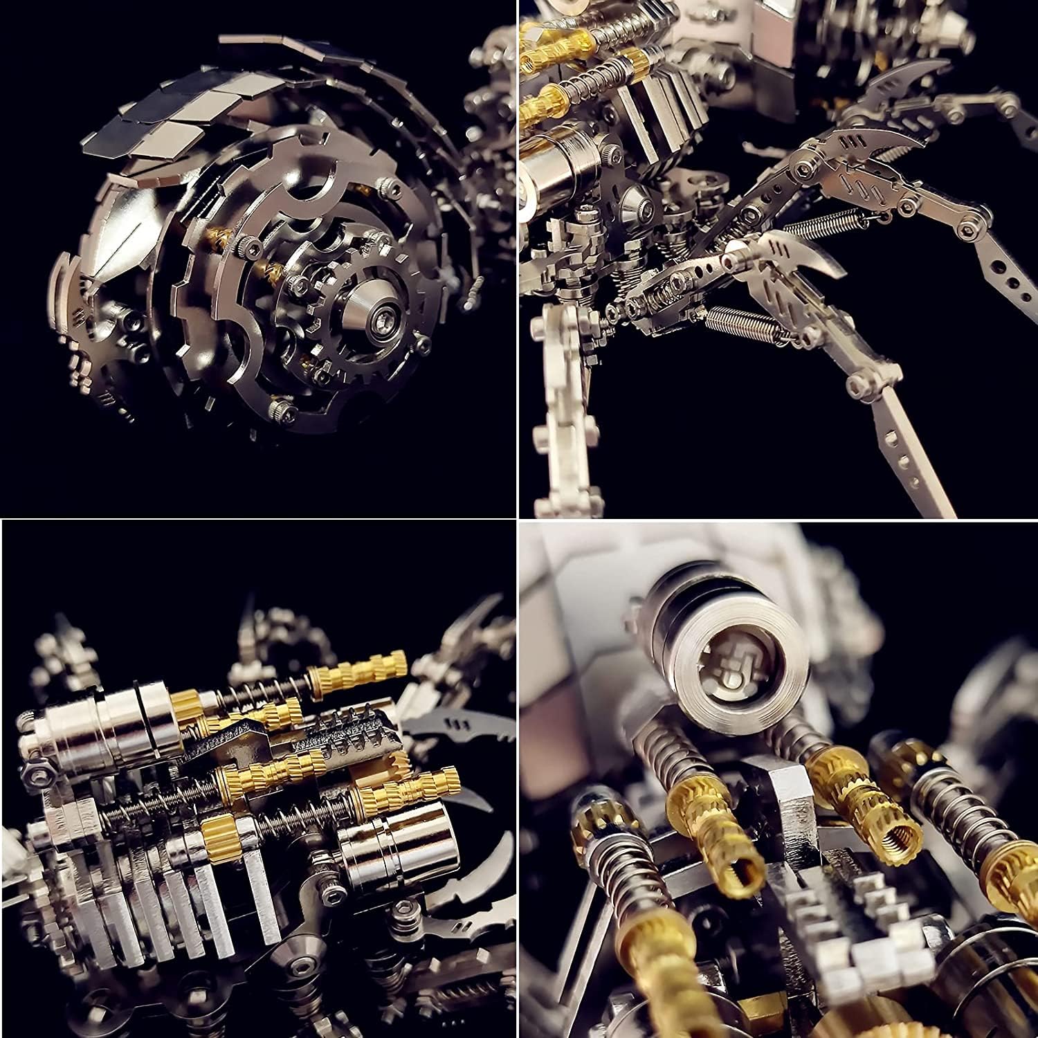 3D Metall Puzzle Spinne Modell Kit mit Licht,DIY 3D Puzzle Metall Erwachsene Spinne mit Werkzeugsatz,3D Modellbausatz Desktop Spielzeug Geschenke