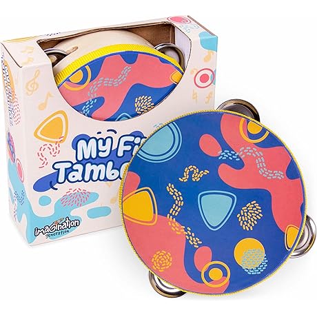 My First Wooden Tambourine for Kids Learning Rhythm