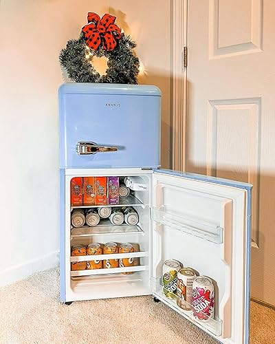 Miniatura 6 de Anukis Refrigerador compacto con congelador mini refrigerador de 35 pies cúbicos de 2 puertas para apartamento dormitorio oficina familia sótano