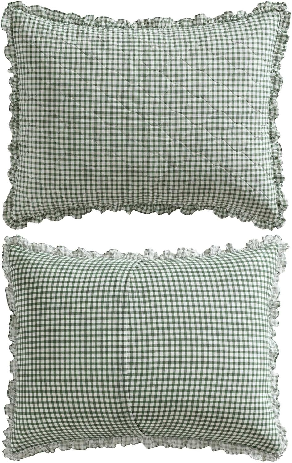 Laura Ashley - Full/Queen Quilt Set, Pre-Washed Cotton Bedding with Matching Sham, Lightweight for Year Round Use, Oeko-Tex Certified (Gracies Gingham Green)