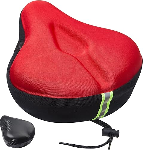 Miniatura 19 de Zacro Cojín de asiento de bicicleta, funda acolchada de gel para asiento de bicicleta para hombres y mujeres, cómodo, asiento de bicicleta extra