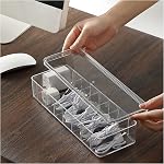 Boîte de gestion de câble de données claire avec 8 Compartiments et couverture,Cord d'alimentation en plastique transparent USB Conteneur chargeur,Accessoires électroniques Petits objets Housse de rangement pour tiroir de bureau
