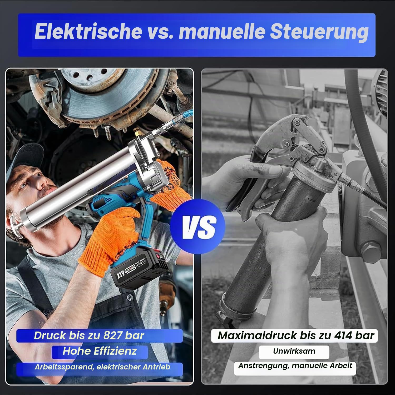 Akku Fettpresse für Makita 18V MAX Akku – 10000 PSI elektrische Fettpresse mit 18 Zoll langem Hochdruckschlauch (ohne Akku)