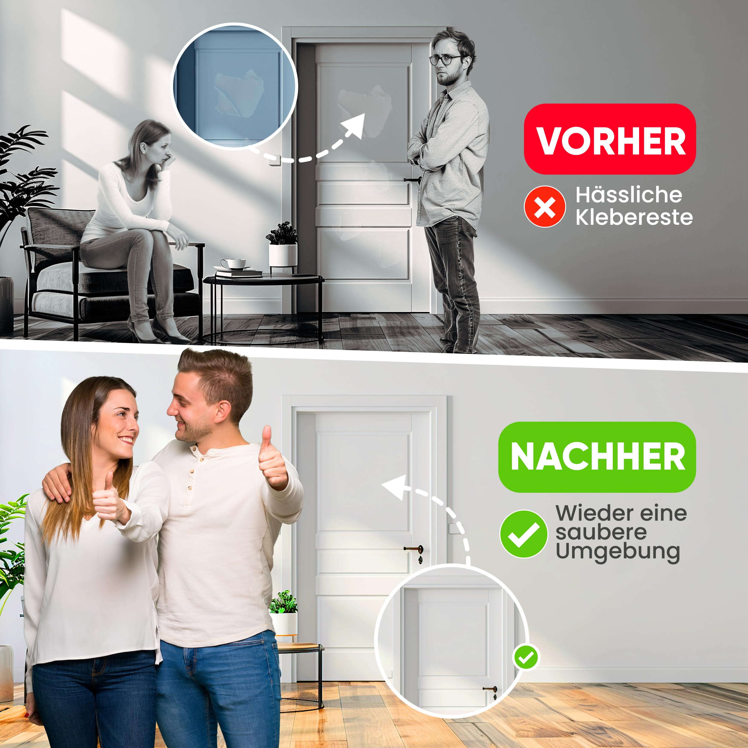 FACELIFT Folienradierer Set - ⌀ 90 mm Aufkleber Entferner + ⌀ 100 mm Lamellenradierer – Extra ProReach Adapter + Schutzring + Mikrofasertuch - Ideal um Klebereste zu entfernen