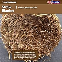 Vista 7 de Sandbaggy Rollos de esterilla de paja – Manta de control de erosión de doble red para pendientes, canales de flujo moderado, siembra de césped