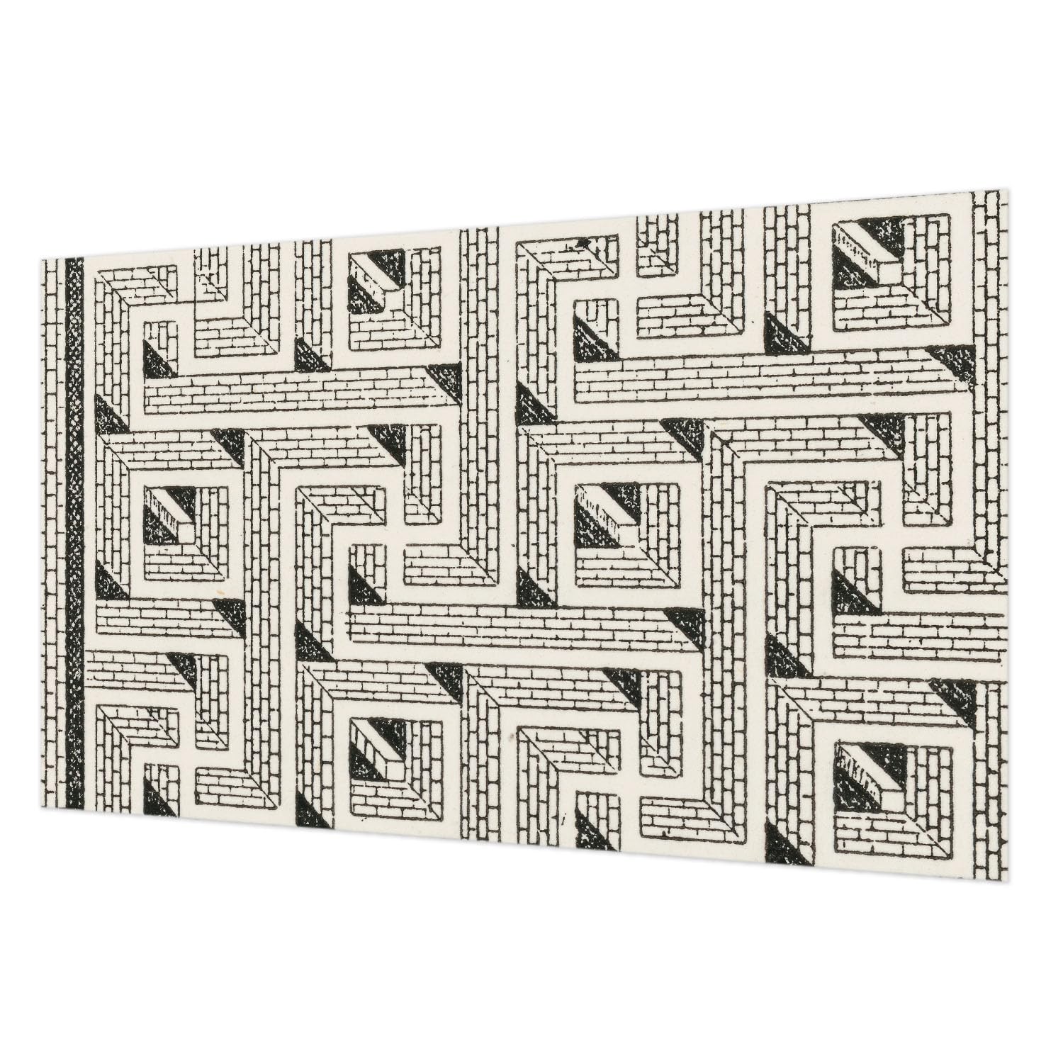 Papier peint facile à nettoyer labyrinthe de briques intissé 416x254