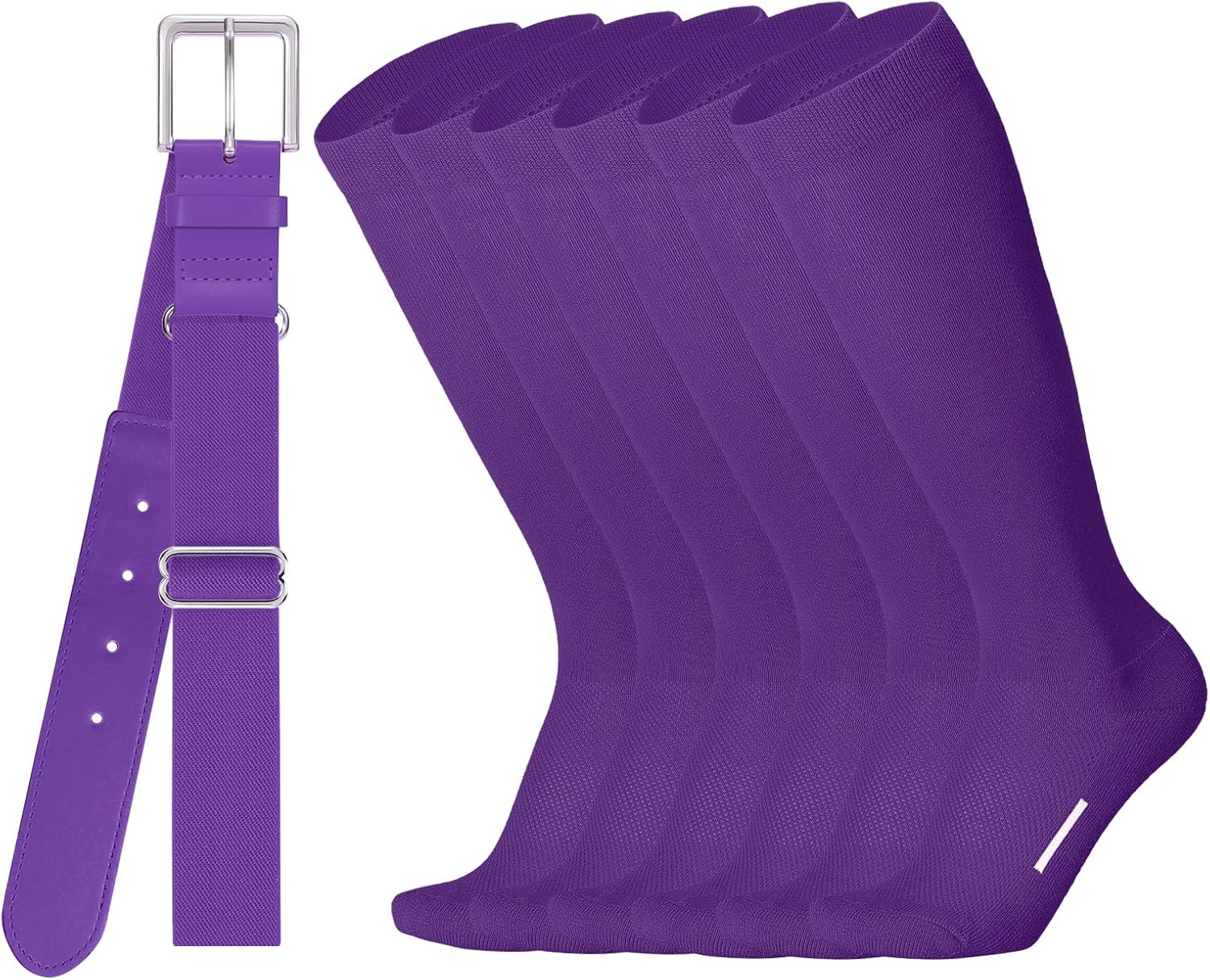 JASGOOD Baseball Socks and Belt Combo Set 3 for Youth Adult Softball Socks and Belt Football Socks for Kids Boys Girls