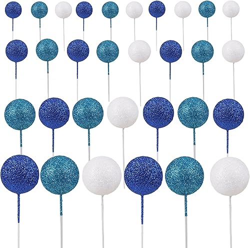Miniatura 3 de 30 bolas de purpurina para decoración de tartas, bolas de espuma, mini globos, decoración para baby shower, boda, aniversario, cumpleaños,