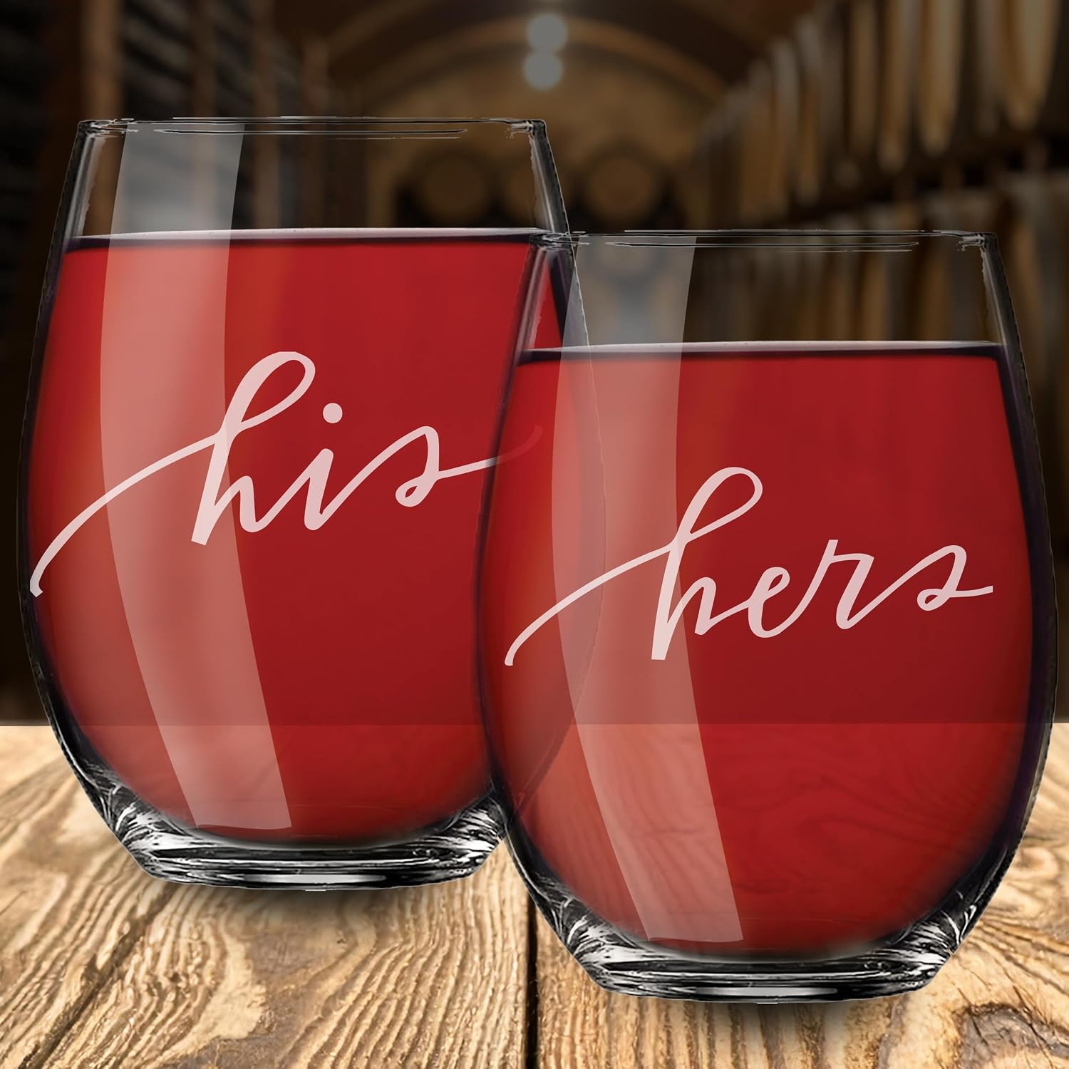 My Personal Memories His and Hers Whiskey Glasses, Coffee Mugs, Wine Glasses, Beer Glasses Gift Set of 2 (Stemless Wine Glasses Set of 2)