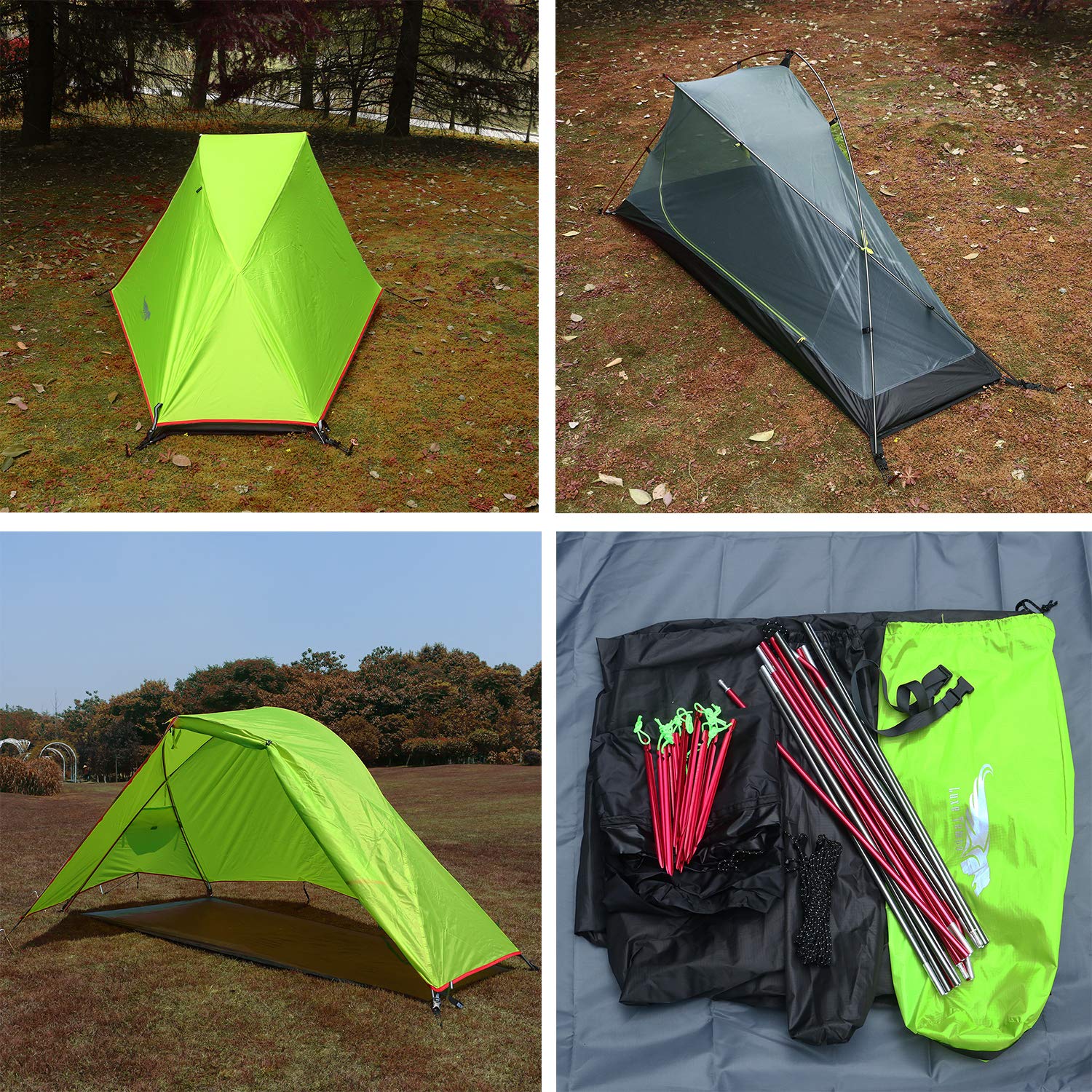 Amazon.com : Luxe Tempo 3.3LB 1 Person Backpacking Tent Solo with
