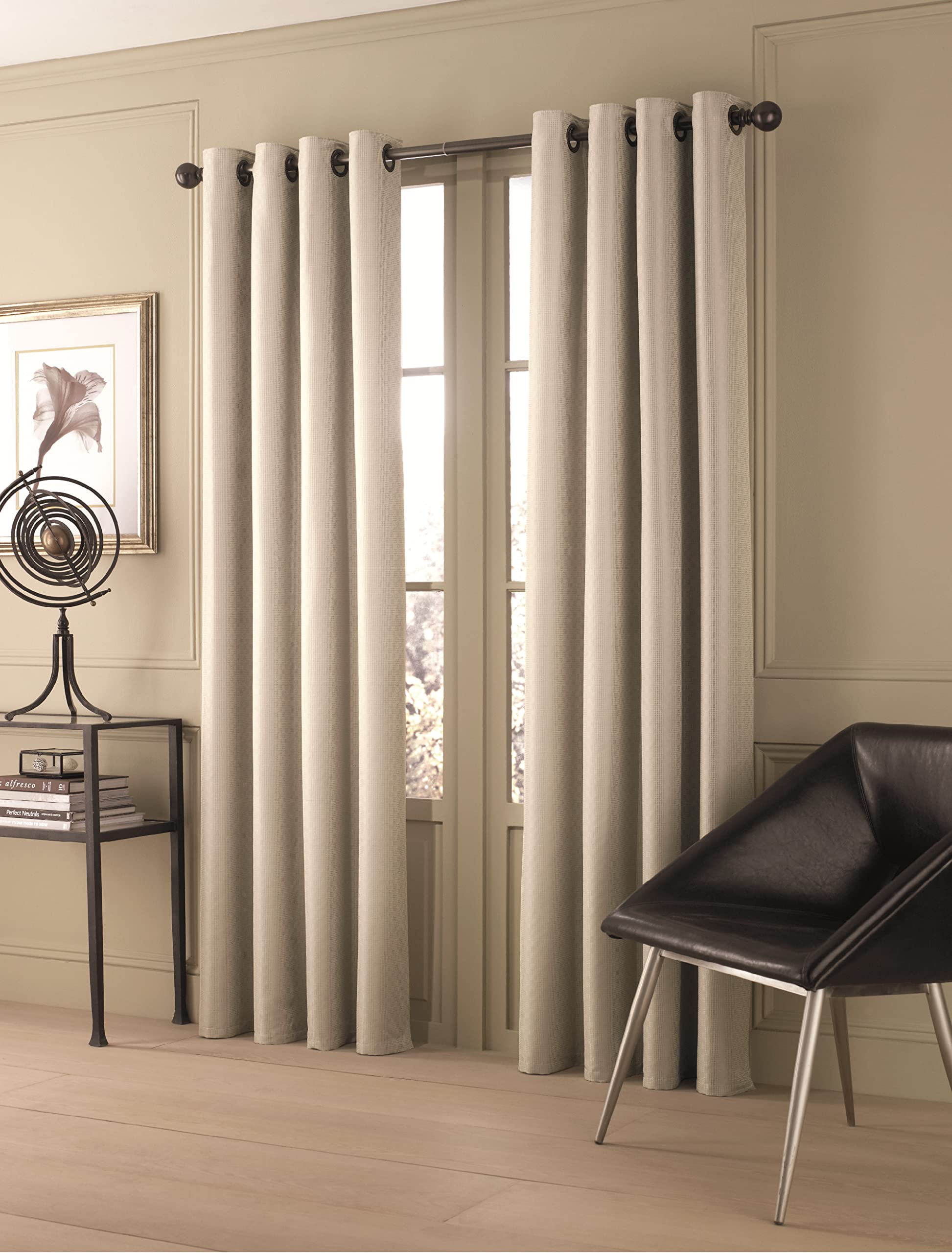 Valeron Stradivari Grommet Window Panel, Ivory, 63"