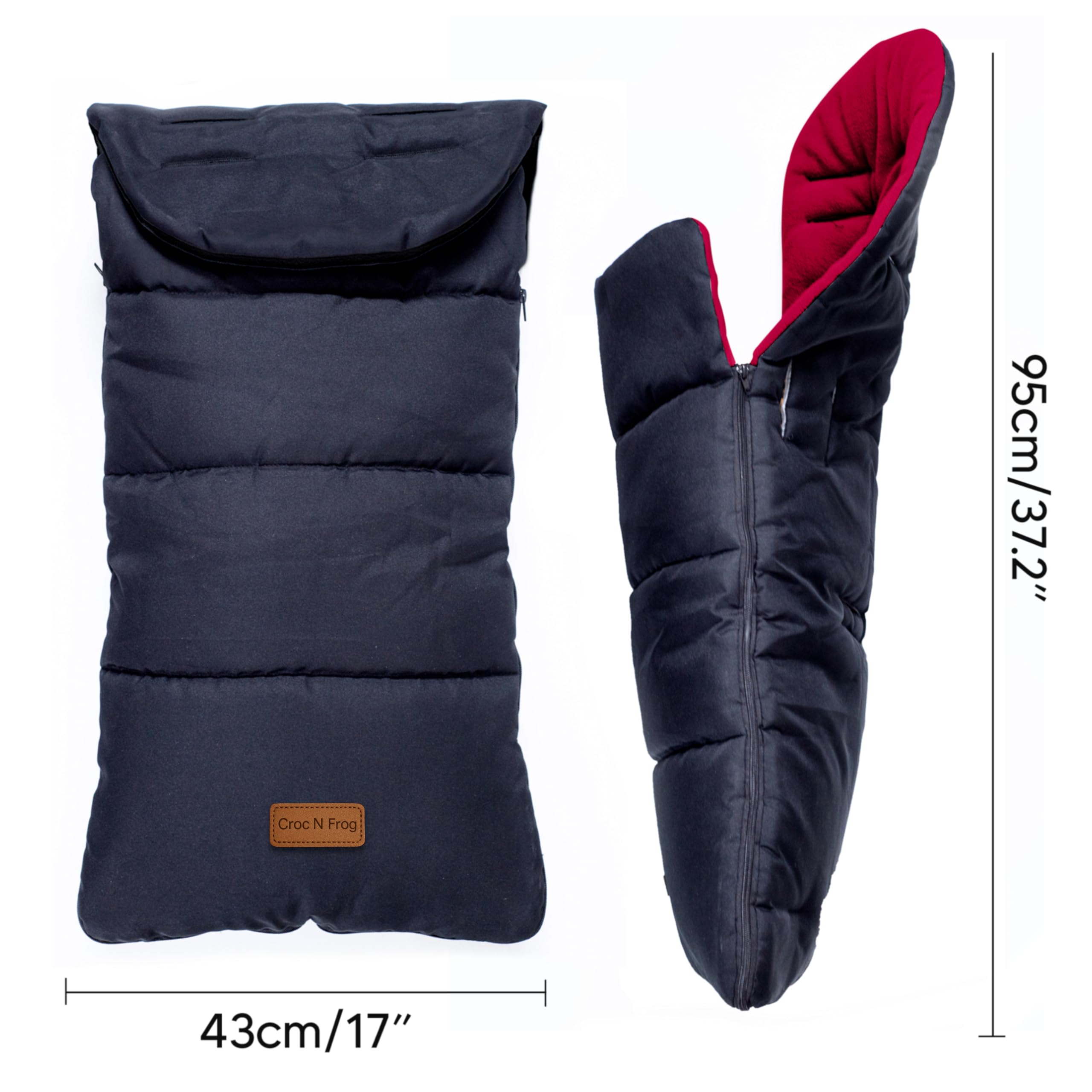 CrocnFrog Universal-Baby-Fußsack mit Wimpelkette – kuschelige Zehen für Kleinkinder, Schlafsack für Kinderwagen, Buggy, Kinderwagen und Kinderwagen, wasser- und winddicht, um das Baby zu schützen