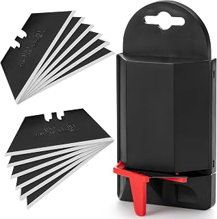 BatesChoice Utility Knife Blades 100 Pack with Dispenser - Premium Carbon Steel, Sharp Durable Box Cutter Blades