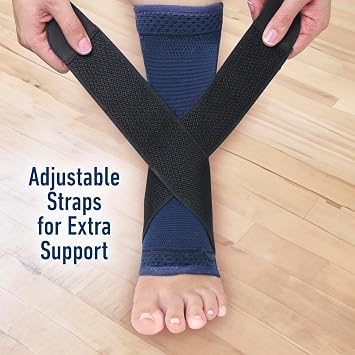 Miracle Foot Relief Ankle Wrap, One Size, Ankle Compression Sleeve with Adjustable Strap for Heel & Foot Discomfort, Ankle Support for Adult Men & Women