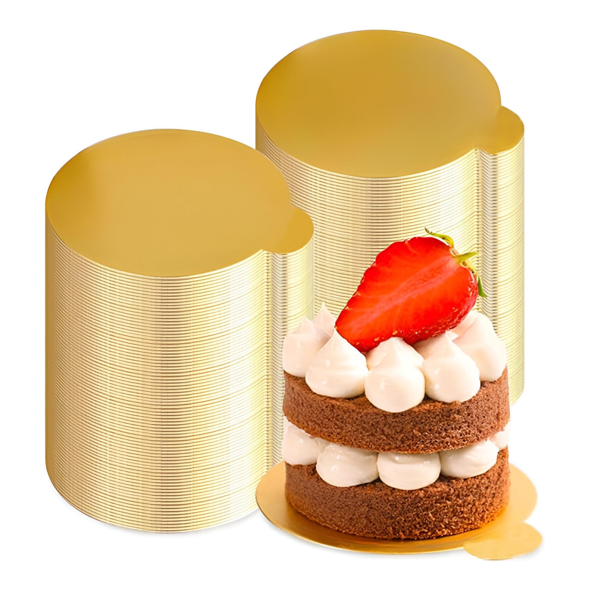 Papyrus Pastry Base Round | Pastry Base Board | Mini Cake Boards | Golden Paper Mousse Cake Boards | Cupcake Dessert Displays Tray | Pastry Base Cardboard | Moisture Resistant | Pack of 100 pc-image-9