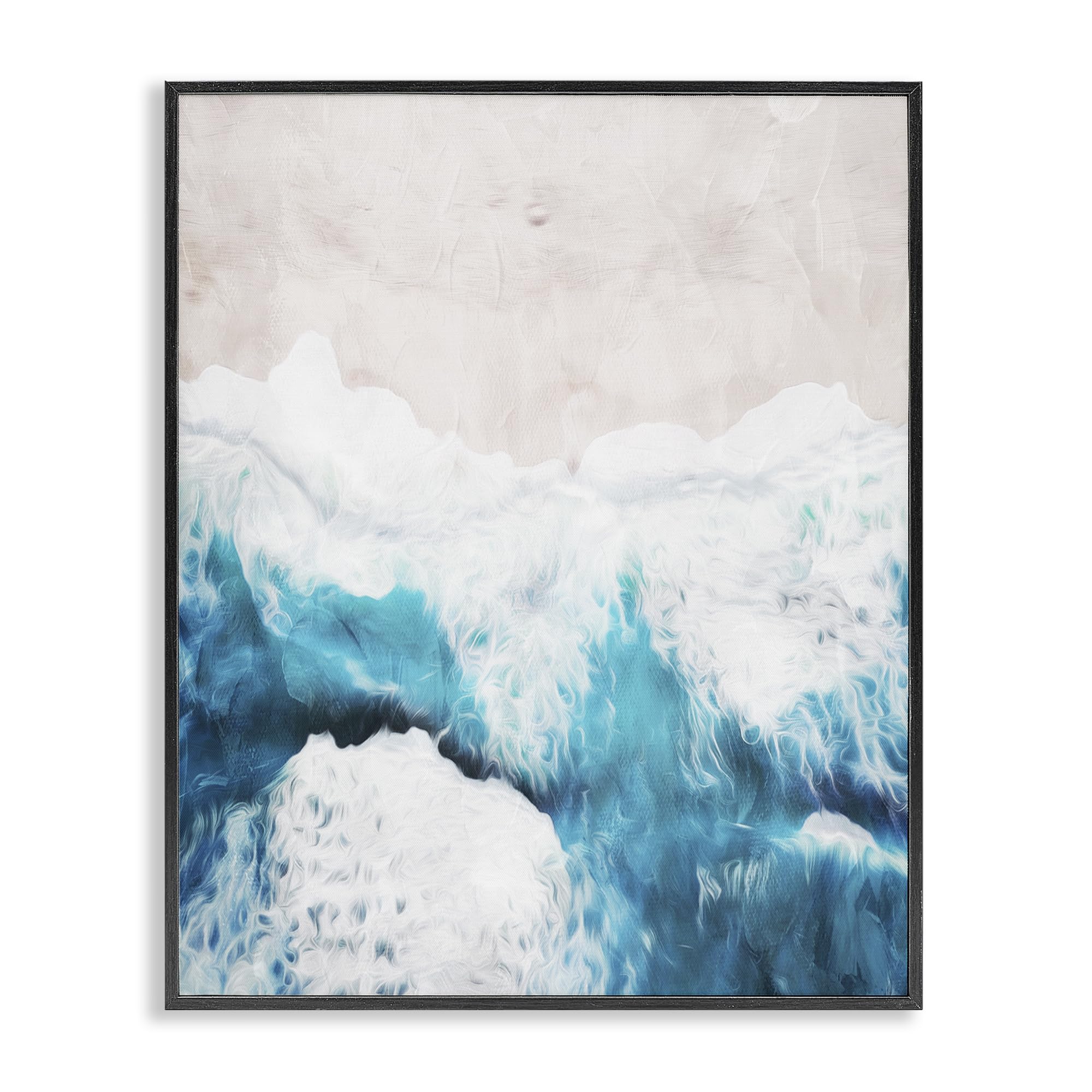 Stupell Industries Midnight Black (Textured) 'On The Beach Aerial', Framed Giclee Art, Black, 24 X 30 Inches, Easy To Hang And Sturdy, Made In Usa, By Milli Villa