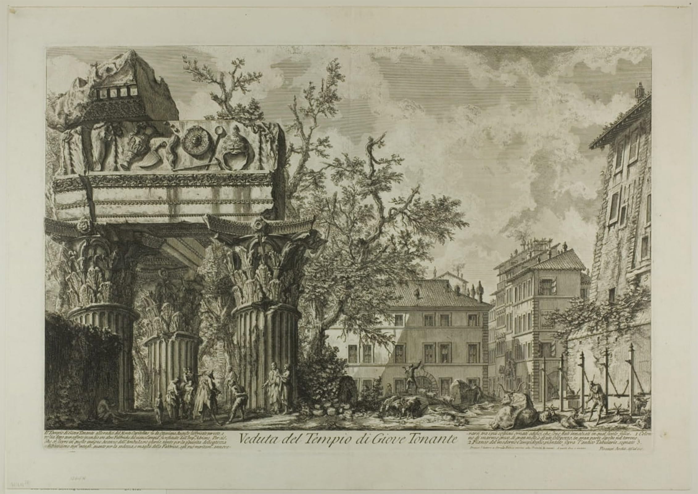 ARTXLXXBN Famous Painting Art Wall Decor Abstract Art Picture View of the Temple of Jupiter Tonans by Battista Piranesi Animal Pictures for Home Decor 60x90cm