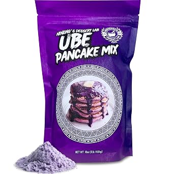 Ninongs Dessert Lab Ube Pancake Mix, Ube Flavored Buttermilk Pancake Mix with Real Ube, Makes Ube Cakes, Waffles, Crepes and more, Just Add Water 1 Pound