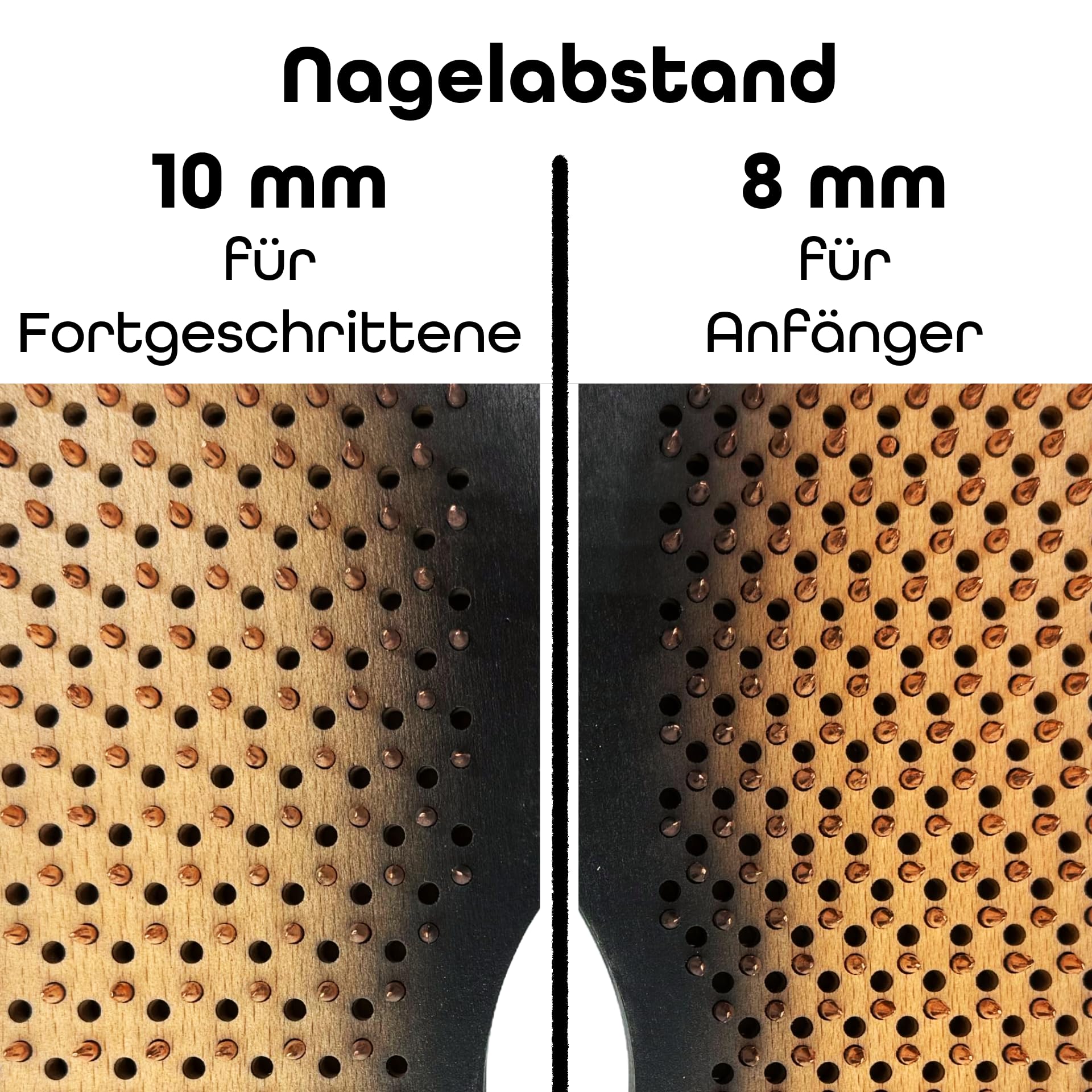 BodhiBoard Black Edition Kupfer Sadhu Board Nagelbrett für Füsse Fuß Yoga Meditation Holz für Akupressur Akupunktur Entspannung Mentale Gesundheit Massage Nail Board