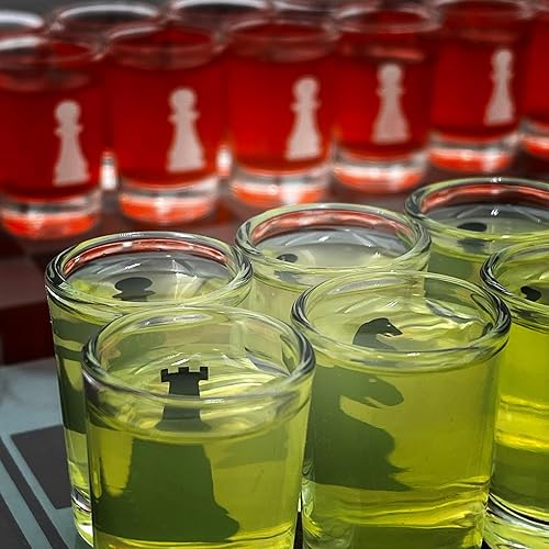 Miniatura 4 de CHH Juego de ajedrez de vidrio para beber