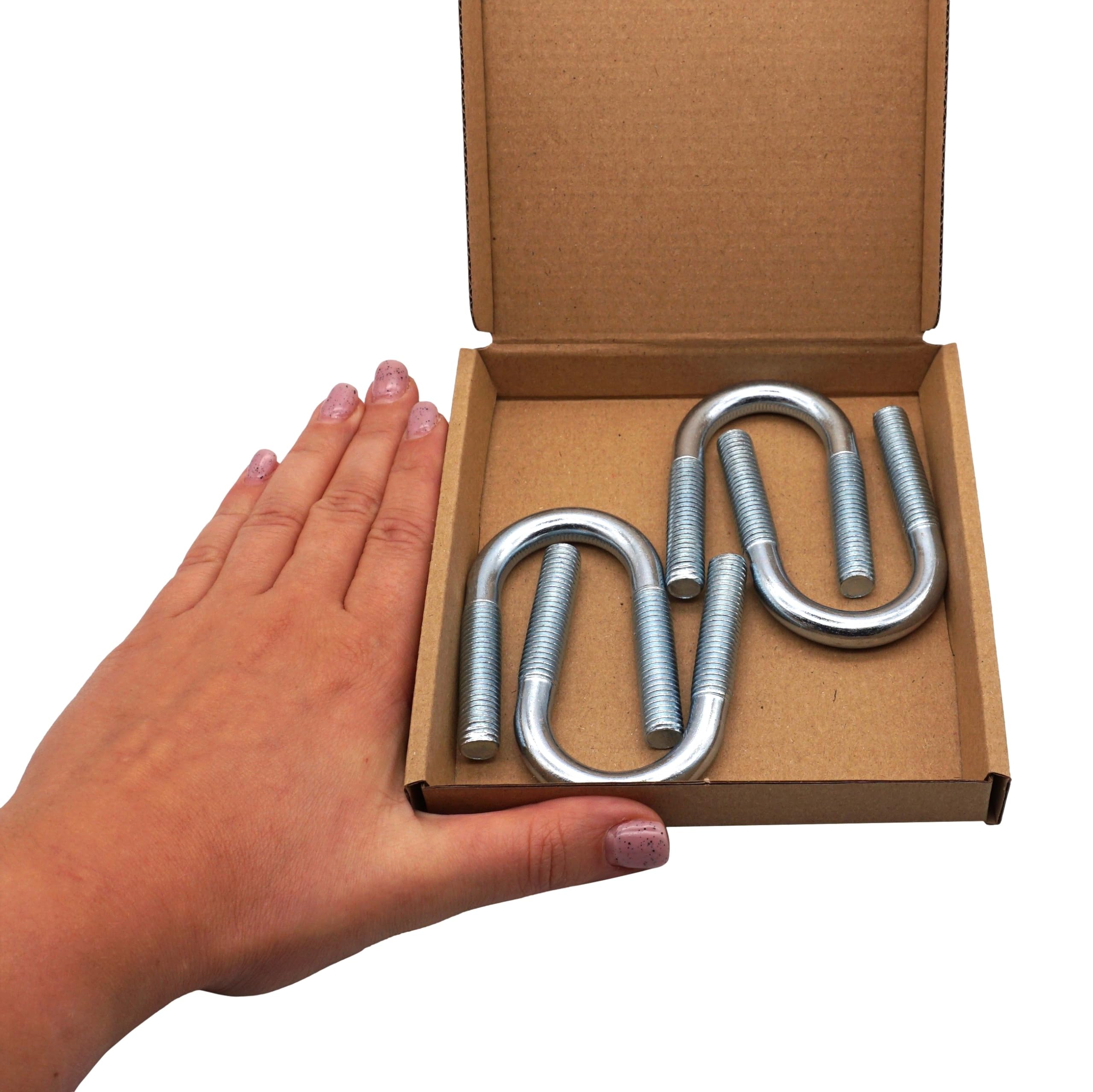 SKIR'CO (4 piezas) Perno en U redondo galvanizado M10 x 30 mm, sujetador para tuberías, perno en U con rosca M10 para tubos