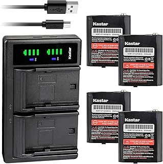 Kastar 4-Pack Battery and Smart Dual Charger Replacement for Motorola TalkAbout T6510 T6530 T6550 T7100 T8500R T8550RCAMO T9500 T9550 T9550XLRCAMO T9580 T9580RSAME T9650 T9650RCAMO T9680 T9680RSAME