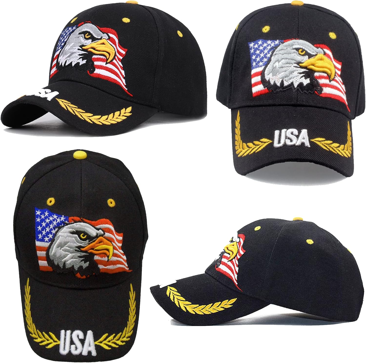IZUS USA-Flag Eagles-Hat American Baseball-Cap Embroidered Base-Ball Dad Hat Cap for Men Women - Image 5