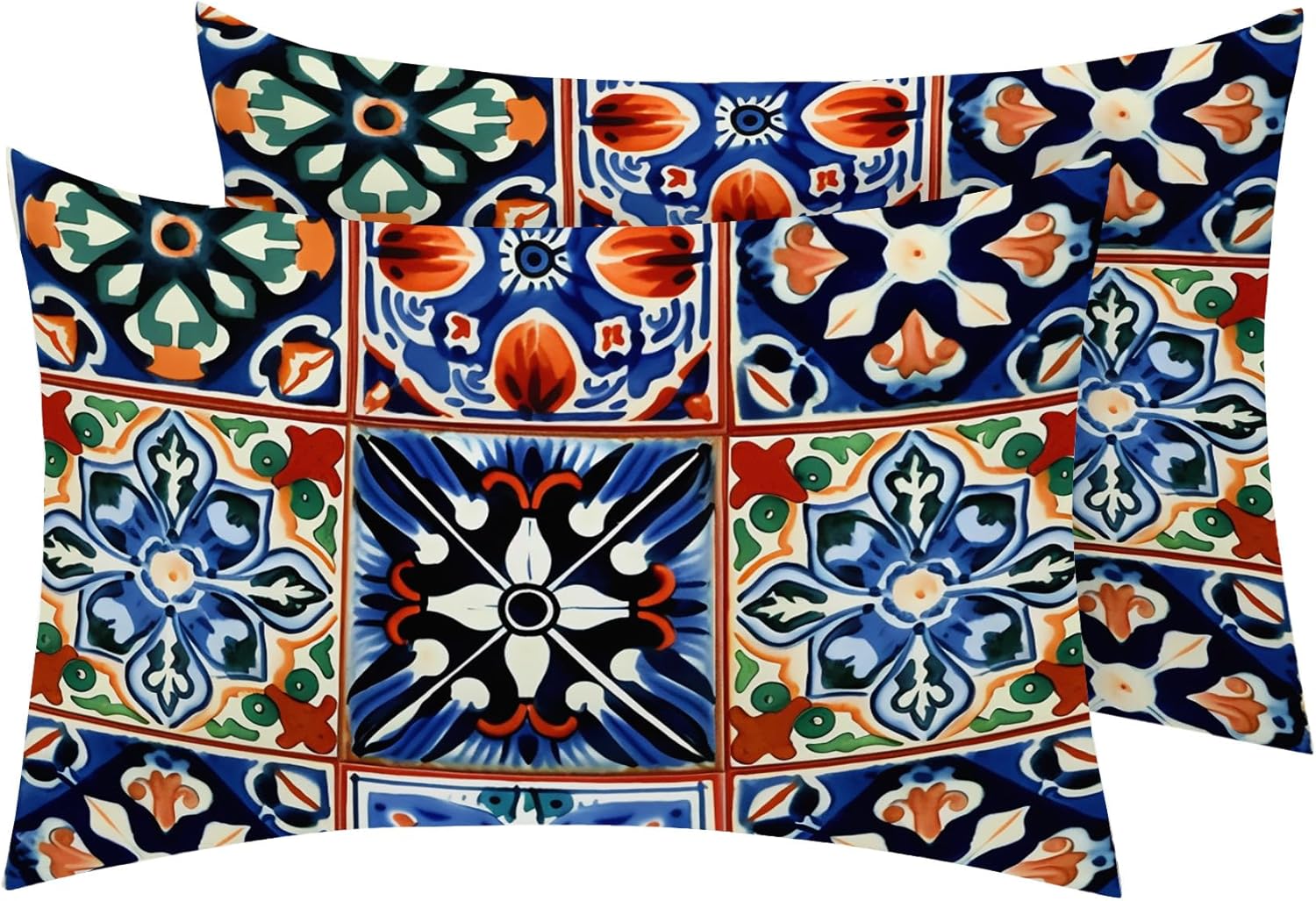 Mexican Flower Pillow Cases Standard Size Set of 2 - Soft Breathable Microfiber Pillowcases with Envelope Closure, Mexico Floral Colorful Patterned Pillow Covers, Mexican Flower Decor