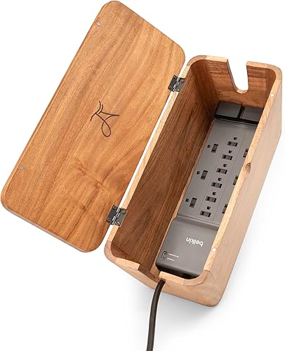 Miniatura 10 de Caja grande de organización de cables – Caja organizadora de cables y caja de regletas de alimentación para gestión de cables eléctricos – Ocultar