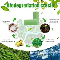 Vista 4 de Bolsas de compost, 8 galones, 30 litros, extra gruesas de 0.87 mils, bolsas de desechos de alimentos biodegradables con US BPI ASTM D6400 y Europe