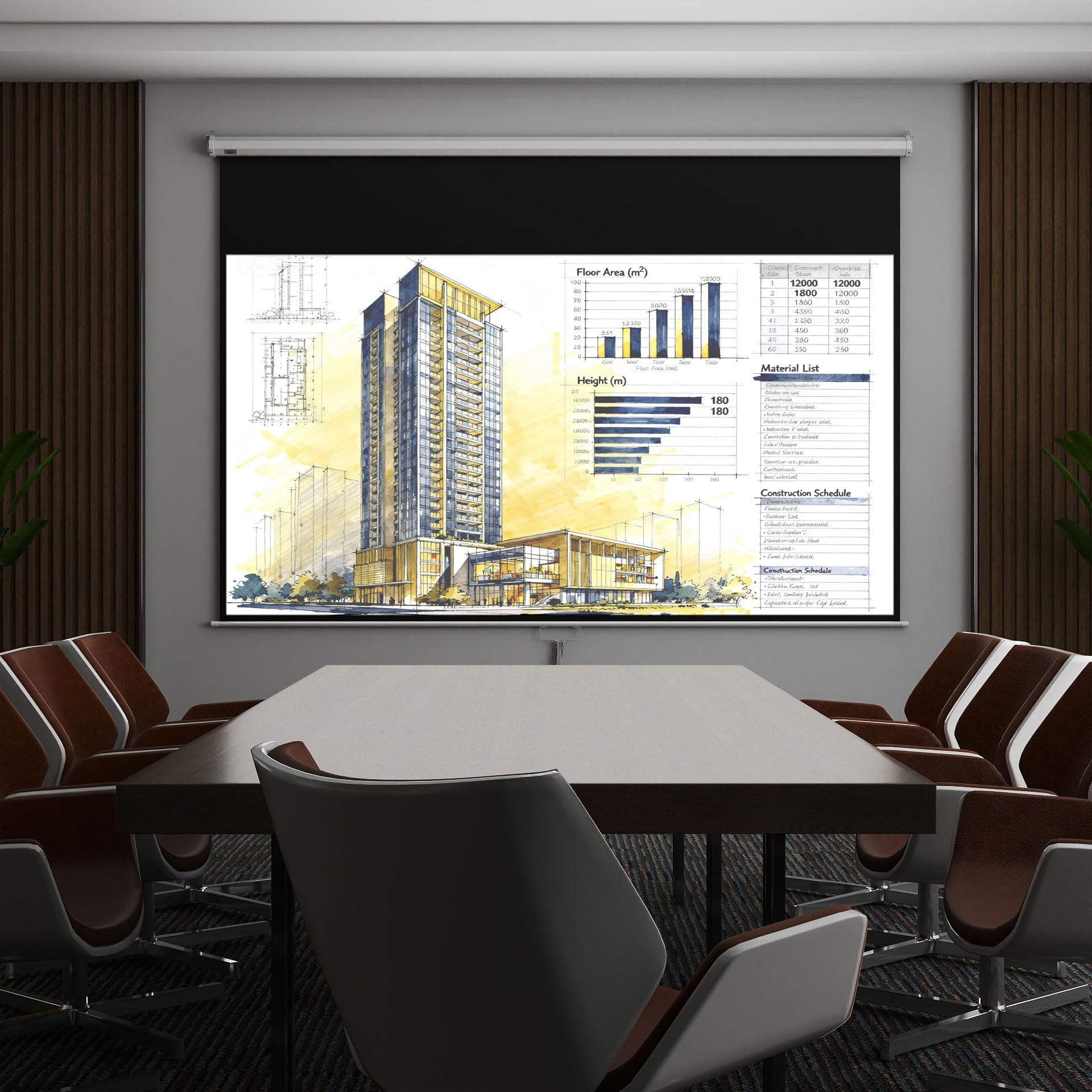 HOMCOM Telo Proiettore da 120 Pollici 4K HD Formato 16:9 con Fissaggio a Muro e Soffitto, Schermo Proiettore in Metallo, Grandangolo di 160 Gradi, per Casa, Home, Cinema, Esterno, Bianco