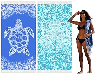 Widdonen Turkish Beach Towel,Extra Large 79x36,2 Pack,Quick Dry,Compact | Lightweight,Thin,Sand Free,Absorbent,Soft.Portable for Swimm,Pool,Bath,Picnic,Camping,Outdoor,Cruise Travel Essentials - Amazon product rated Grade A